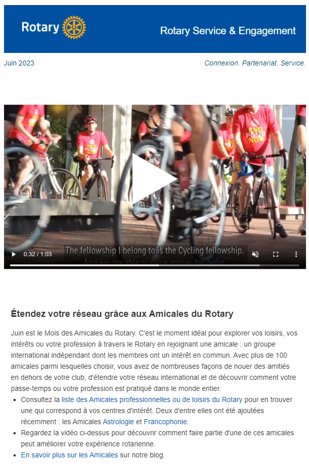 Publications : newsletter et liste des amicales