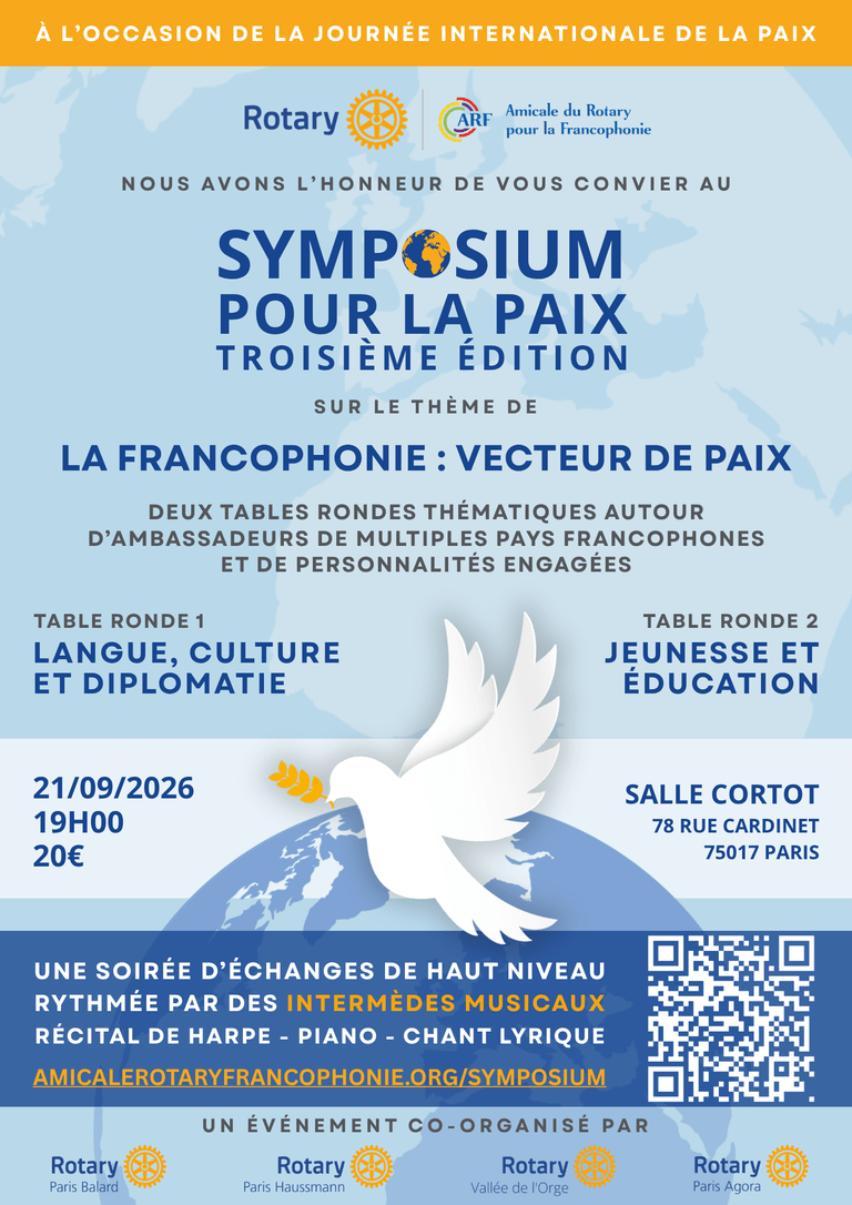 symposium pour la paix 2026 flyer
