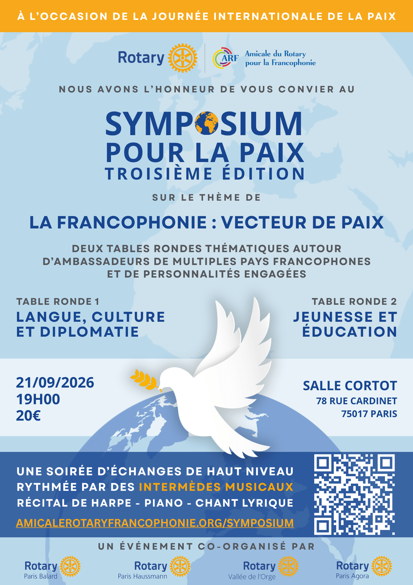 symposium pour la paix 2026 flyer